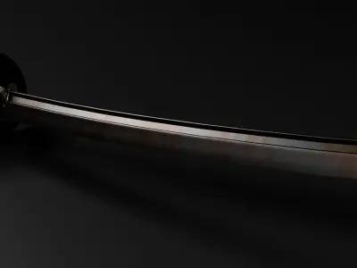 Rusted Katana Low-poly 3D model
