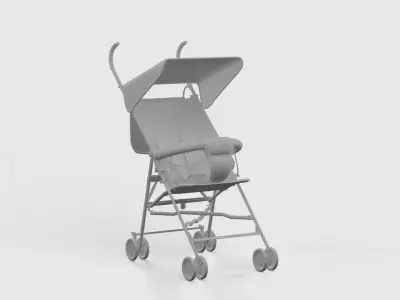Baby stroller 3D model 3D model 3