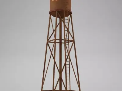 Water tower 02 Low-poly 3D model purchase
