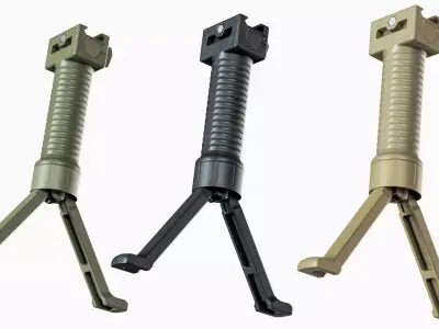 Bipod foregrip Battle Axe 20 AR 15 Low-poly 3D model