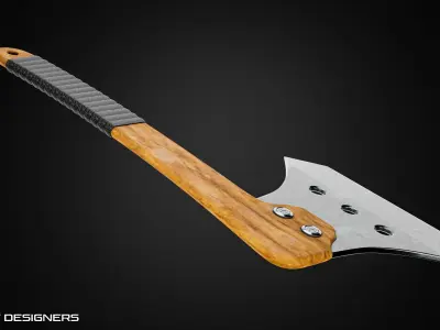 Wooden Axe Low Poly PBR 3D Model Low-poly 3D model
