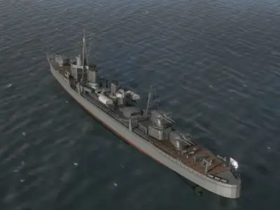 JAPANESE DESTROYER KAGERO 3D MODEL 3D model