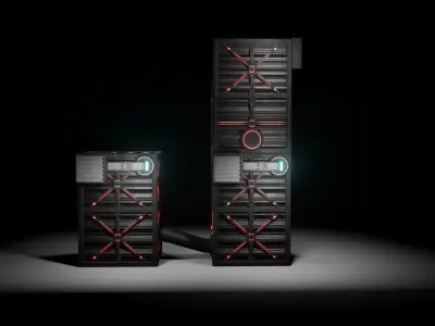 tech box model for in game asset Low-poly 3D model