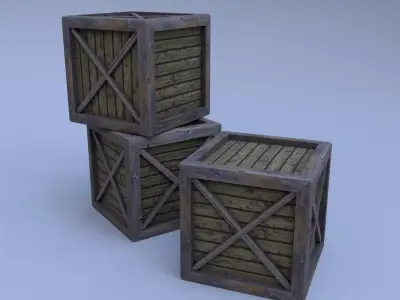 One Low Poly Crate Low-poly 3D model