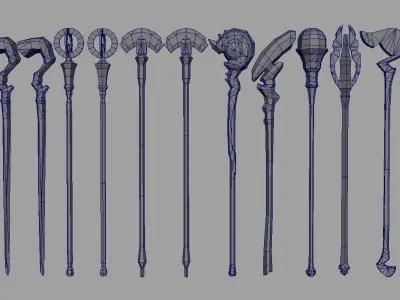 weapon Scepter Low-poly 3D model