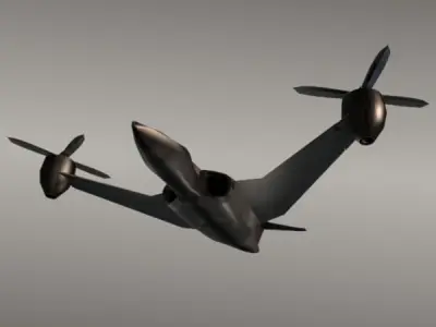 Avio copter aircraft concept Low-poly 3D model