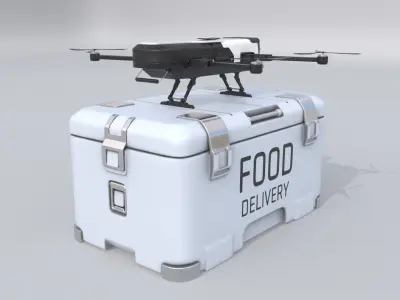 Food Delivery Drone quad copter 3D model