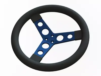 Custom Steering Wheel 3 Spoke for Go Kart 3D model