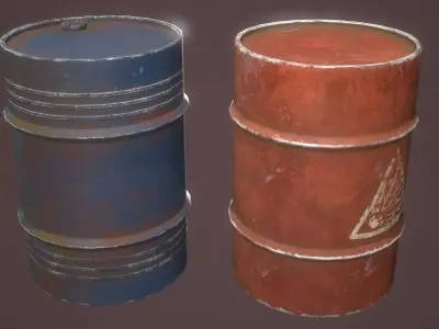 Barrel rusty Low-poly 3D model