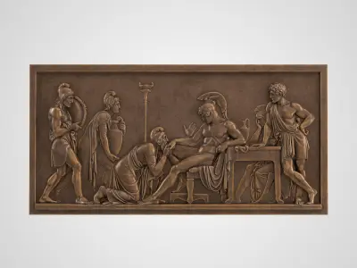 Bronze Relief Priam Pleads Achilles 3D model