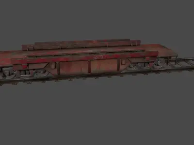 Train wooden ladder Low-poly 3D model