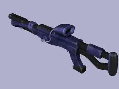 Sci-Fi Blue Camouflage Shotgun - Gun Weaponry Low-poly 3D model