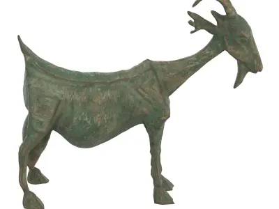Ancient Goat rusted statues Low-poly 3D model