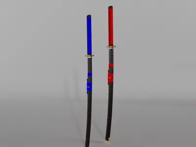 Katana Cinematic gamedev Low-poly 3D model