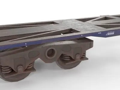 Low poly PBR container rail wagon Low-poly 3D model