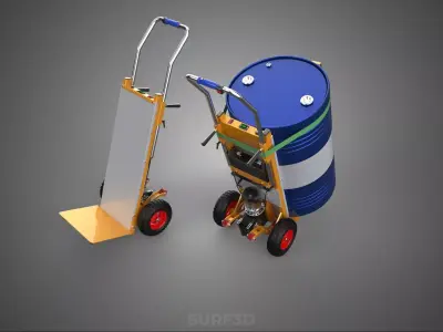 ELECTRIC HANDTRUCK HAND TRUCK CART TROLLEY DOLLY OIL DRUM BARREL 3D model