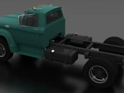 F-Series F-800 Truck Chassis 1964 Low-poly 3D model
