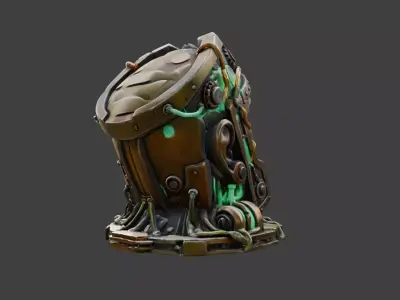 Steam Powered Sentinel Low-poly 3D model