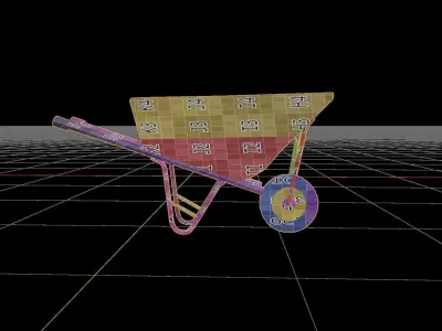 Wheelbarrow Low-poly 3D model 16