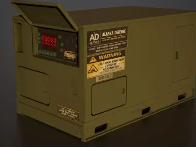 Military Portable Generator Pack Low-poly 3D model
