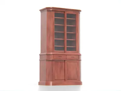 Antique Wooden Display Cabinet 03 Low-poly 3D model