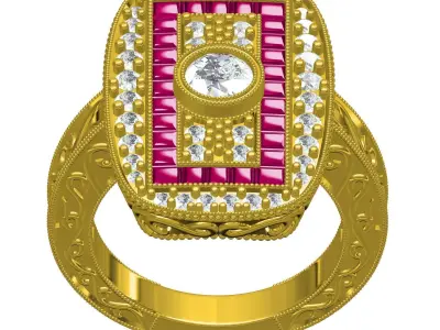 Antique Cocktail Ring 3D print model