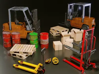Industrial Construction Pack Low-poly 3D model