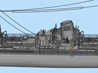 Destroyer Low-poly 3D model