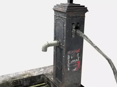 Victorian Hand Water Pump Worn model 3D model