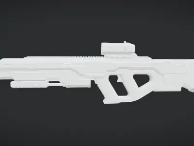 heavy assault rifles weapon bundle 3D model