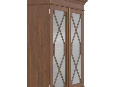 Georgian Bureau Bookcase Period Mahogany Antique 1800 3D model