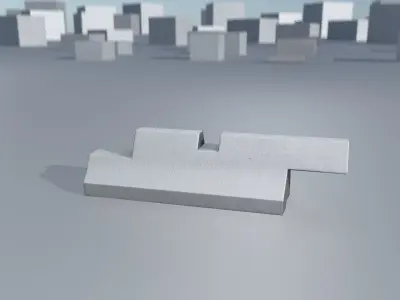 White and Red Road Traffic Barriers - Part 6 - Low-poly 3D model