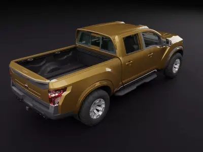 Nissan 4x4 Car Metallic Brown Low-poly 3D model