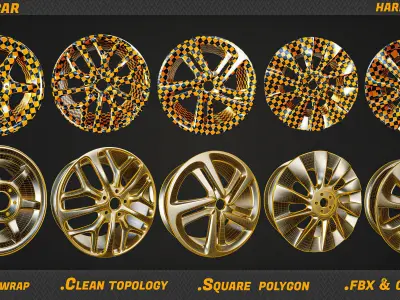 10 rim car 3D model