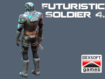 Futuristic Soldier 2 Low-poly 3D model