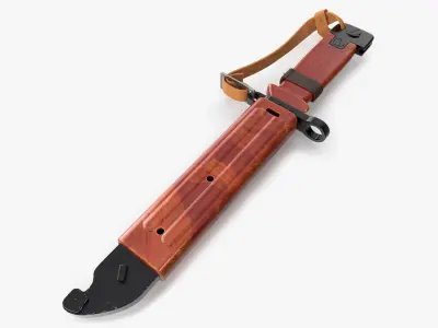 Kalashnikov Bayonet Knife 6X4 with Wire Cutter 3D model