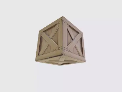 Next-Gen Low Poly Wooden Crate - Game Ready Low-poly 3D model
