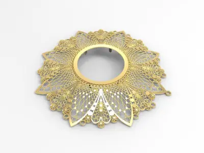 woman big necklace center part 22k c00006 3D print model