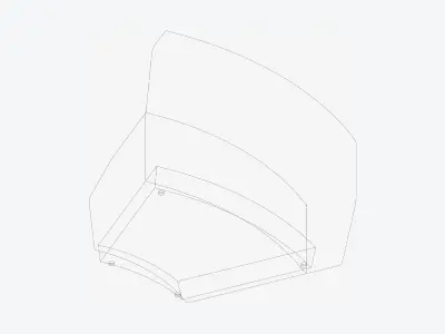 Seating - Contemporary - Blume - Closing - Back - Round - Right Low-poly 3D model