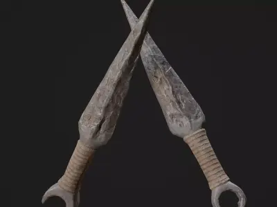 Throwing Knife Game Ready Model Low-poly 3D model