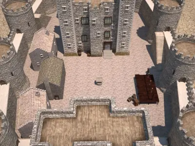 medieval Castle Low-poly 3D model from CGTrader