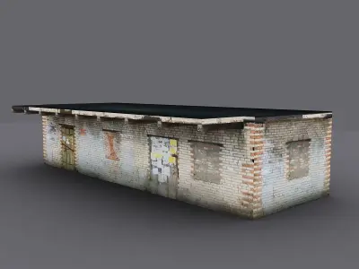 Old warehouse Low-poly 3D model
