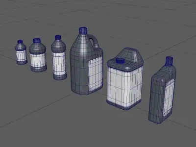 BottleA high-poly model set of plastic bottles 3D model