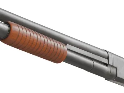 Winchester model 12 pump shotgun 12 gauge 3D model