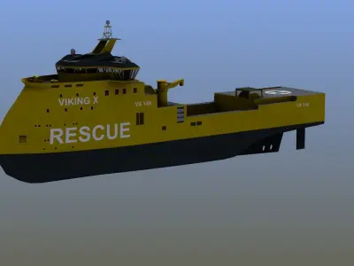 X-Bow Rescue Ship Low-poly 3D model