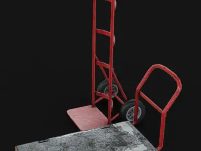 Hand Truck and Cart Low-poly 3D model