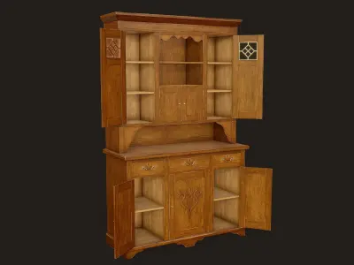 Vintage Cupboard - PBR Game Ready Low-poly 3D model