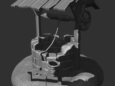 Medieval well 3D print model