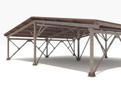Hangar industrial construction 3D model purchase