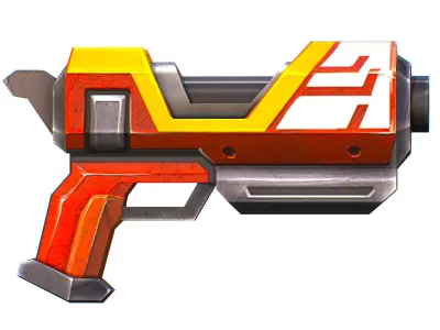 LowPoly Sci-Fi Cartoon Pistol Gun Low-poly 3D model get
